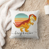 可愛カスタムいパーソナライズされた恐竜の赤ちゃんシャワー クッション (ブランケット)