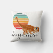 可愛カスタムいパーソナライズされた恐竜の赤ちゃんシャワー クッション (裏面)