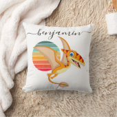 可愛カスタムいパーソナライズされた恐竜の赤ちゃんシャワー クッション (ブランケット)