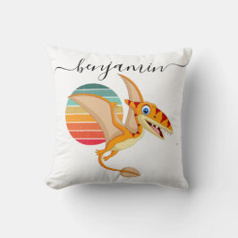 可愛カスタムいパーソナライズされた恐竜の赤ちゃんシャワー クッション