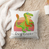 可愛カスタムいパーソナライズされた恐竜の赤ちゃんシャワー クッション (ブランケット)