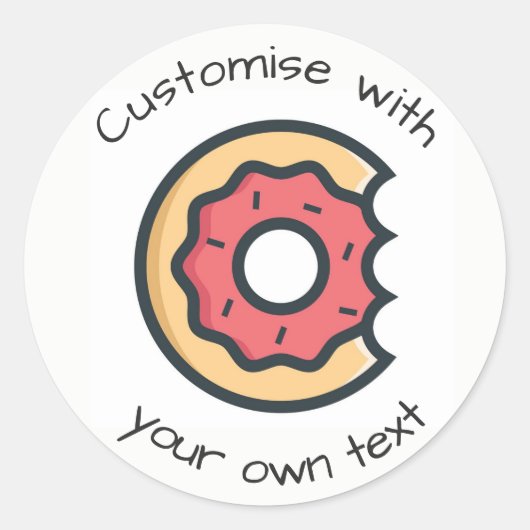 可愛カスタムいピンクのグレードドーナツ ラウンドシール (正面)