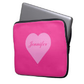 可愛カスタムいピンクのミニマル書 ラップトップスリーブ (正面左)