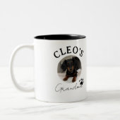 可愛カスタムいペットの写真と愛人の名前 ツートーンマグカップ (左)