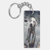 可愛カスタムいペットの友人フォトアップロード犬の画像 キーホルダー (正面左)