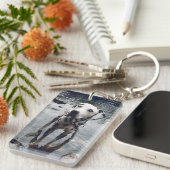 可愛カスタムいペットの友人フォトアップロード犬の画像 キーホルダー (正面右)