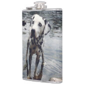 可愛カスタムいペットの友人フォトアップロード犬の画像 フラスク (左)