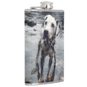 可愛カスタムいペットの友人フォトアップロード犬の画像 フラスク (右)