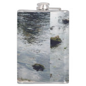 可愛カスタムいペットの友人フォトアップロード犬の画像 フラスク (裏面)