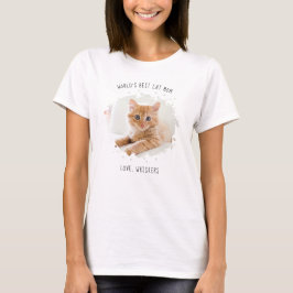 可愛カスタムいペットフォトスプラッシュ世界の猫マ最高のマー Tシャツ