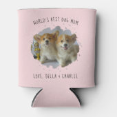 可愛カスタムいペットフォトスプラッシュ最高のドッグマムピンク 缶クーラー (正面)