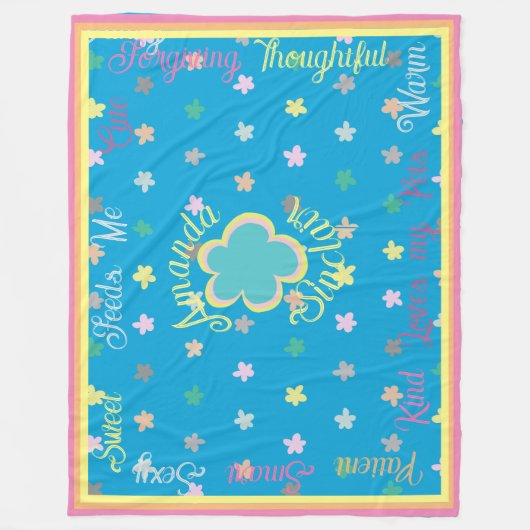 可愛カスタムいモダンボホフラワー愛する理由 フリースブランケット (正面)