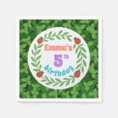 可愛カスタムいラディバグ&リーフ5誕生日 スタンダードカクテルナプキン (正面)