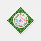 可愛カスタムいラディバグ&リーフ5誕生日 スタンダードカクテルナプキン (角)