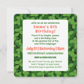 可愛カスタムいラディバグ&リーフ5誕生日 招待状 (裏面)