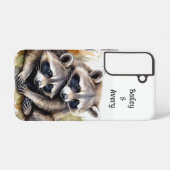 可愛カスタムい可愛いアライグマ夫婦ラブアニマル SAMSUNG GALAXYケース (裏面横)