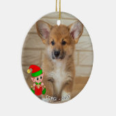 可愛カスタムい小妖精や小人で撮影したコギ犬 セラミックオーナメント (右)