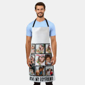 可愛カスタムい彼氏が大好き9フォトコラージュ エプロン (着用した状態)