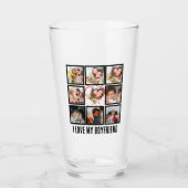 可愛カスタムい彼氏が大好き9フォトコラージュ タンブラーグラス (正面)