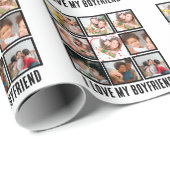 可愛カスタムい彼氏が大好き9フォトコラージュ ラッピングペーパー (ロールコーナー)