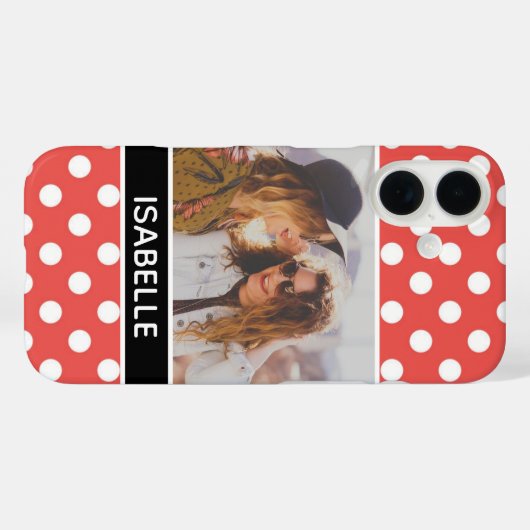 可愛カスタムい水玉模様パーソナライズされた写真 Case-Mate iPhoneケース (裏面 (横))