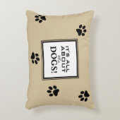 可愛カスタムい犬の足タイポグラフィ犬の恋人 アクセントクッション (正面(垂直))