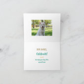 可愛カスタムい犬誕生日カードと写真子供へ カード (内部)