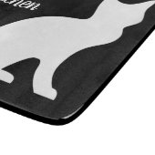 可愛カスタムい猫の小さなガラス板 カッティングボード (角)