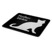 可愛カスタムい猫の小さなガラス板 カッティングボード (角)