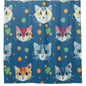 可愛カスタムい猫フォトパターパーソナライズされたン シャワーカーテン (正面)