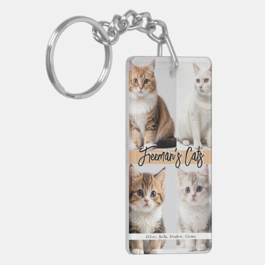 可愛カスタムい猫写真家 キーホルダー (正面左)