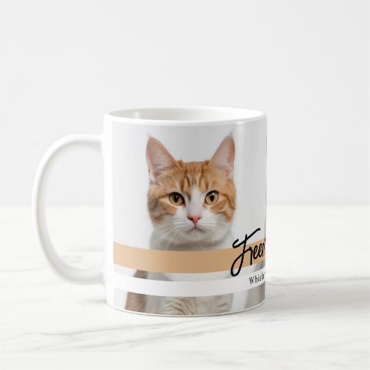 可愛カスタムい猫写真家 コーヒーマグカップ (左)