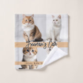 可愛カスタムい猫写真家 バスタオルセット (ウォッシュタオル)