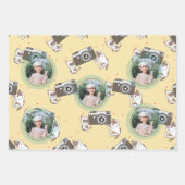 可愛カスタムい猫持ちカメラ付き誕生日 ラッピングペーパーシート (正面2)