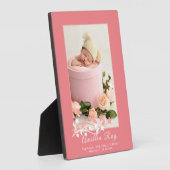 可愛カスタムい生まれたばかりの誕生ベビーガール統計プラーク フォトプラーク (側面)