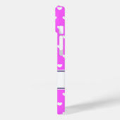 可愛カスタムい白ガーリーハート付きモノグラムピンク Case-Mate iPhoneケース (裏面 / 左)