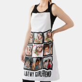 可愛カスタムい私は私のガールフレンドが大好き9フォトコラージュ エプロン (インサイチュ)