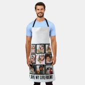 可愛カスタムい私は私のガールフレンドが大好き9フォトコラージュ エプロン (着用した状態)