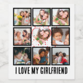 可愛カスタムい私は私のガールフレンドが大好き9フォトコラージュ ワインラベル (シングルラベル)