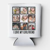可愛カスタムい私は私のガールフレンドが大好き9フォトコラージュ 缶クーラー (正面)