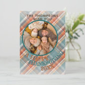 可愛カスタムい陽気な感謝祭の格子柄 シーズンカード (スタンド正面)