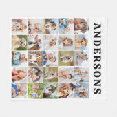 可愛カスタムい25写真コラージュ家族ペット犬の子供 フリースブランケット (正面(横))