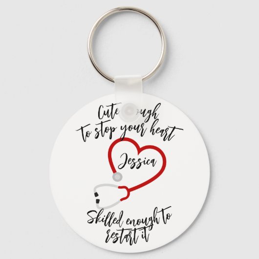 可愛カスタムくて熟練した医療従事者 キーホルダー (正面)