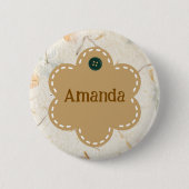 可愛カスタムらしい手作り縁どフローラ 缶バッジ (正面)