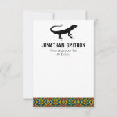 可愛カッコいいいアおもしろいトカゲ文房具 ノートカード (正面)