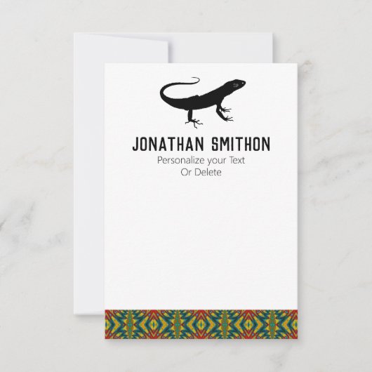 可愛カッコいいいアおもしろいトカゲ文房具 ノートカード (正面)