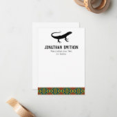 可愛カッコいいいアおもしろいトカゲ文房具 ノートカード (正面/裏面インサイチュ)