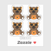 可愛カッコいいいハロウィンのクマのサングラスとカボチャ シール (シート)