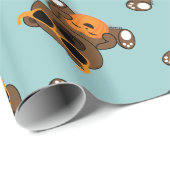 可愛カッコいいいハロウィンのクマのサングラスとカボチャ ラッピングペーパー (ロールコーナー)