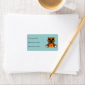 可愛カッコいいいハロウィンのクマのサングラスとカボチャ ラベル (インサイチュ)